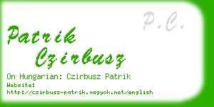 patrik czirbusz business card